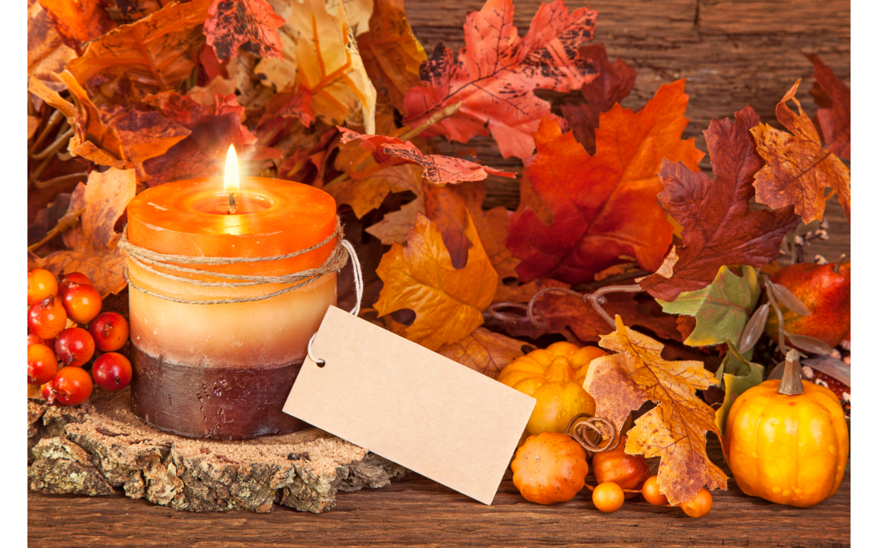 Candle autumn wedding favors